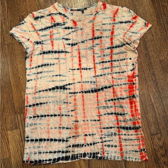 Proenza Schouler White and Red Tie Dye Tissue Patterned T Shirt Size XS - Picture 6 of 6